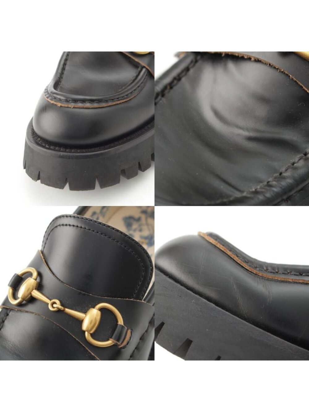 Gucci Leather Horsebit Bi Embroidery Loafers Shoes Black - Picture 8 of 10